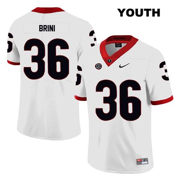 Georgia Bulldogs Youth Latavious Brini #36 NCAA Legend Authentic White Nike Stitched College Football Jersey TUN1856RB